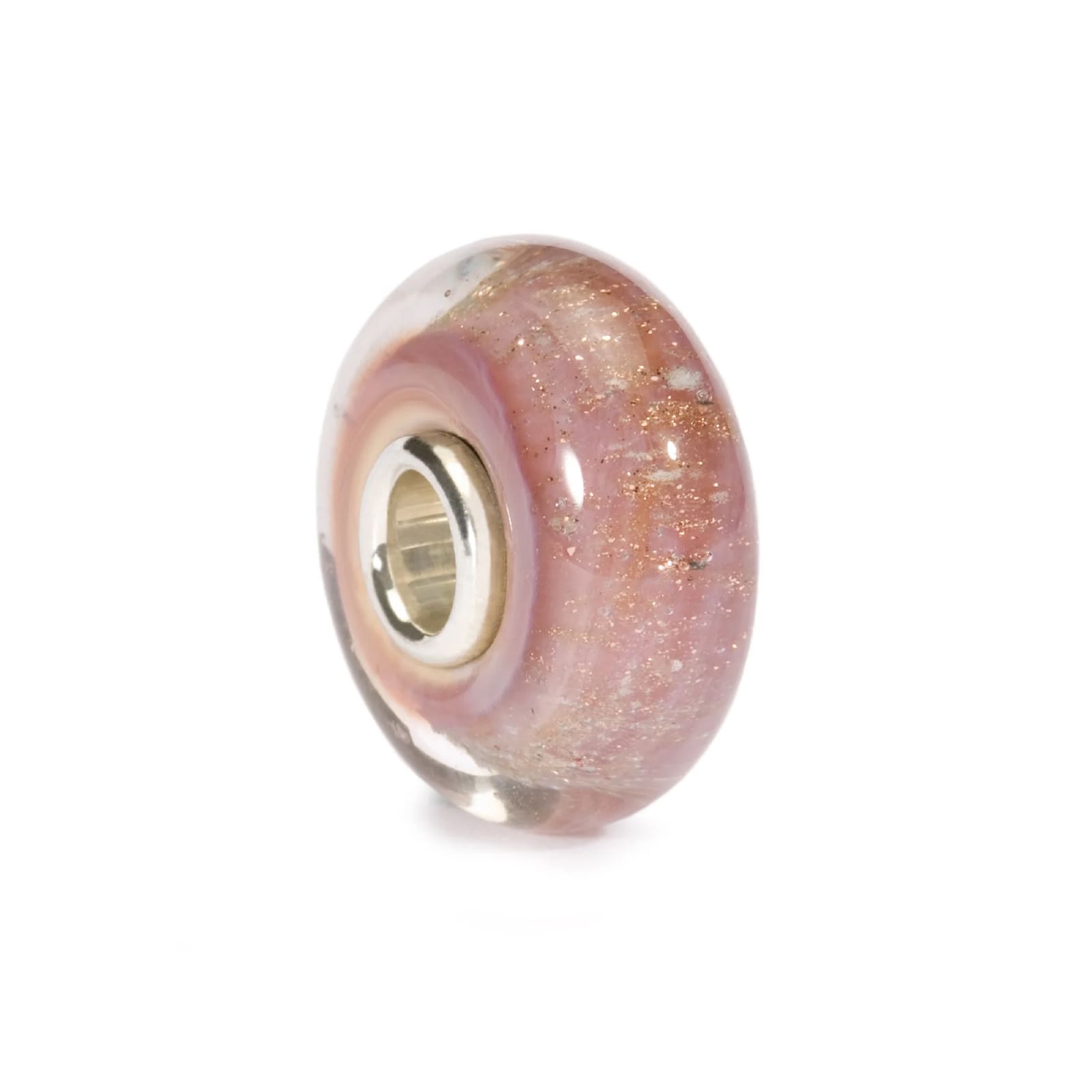 Beads donna Trollbeads in argento con vetro colorato rosa MISURA UNICA
