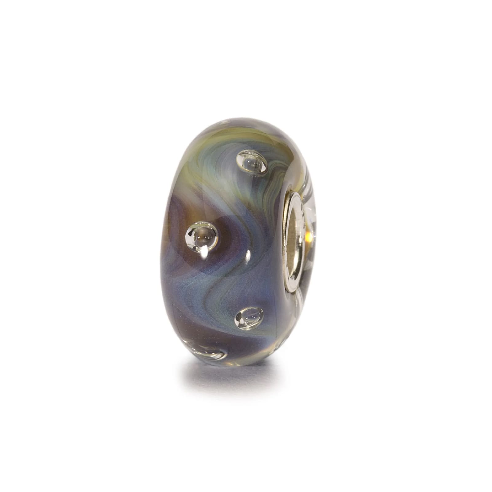 Beads donna Trollbeads in argento con vetro colorato blu MISURA UNICA