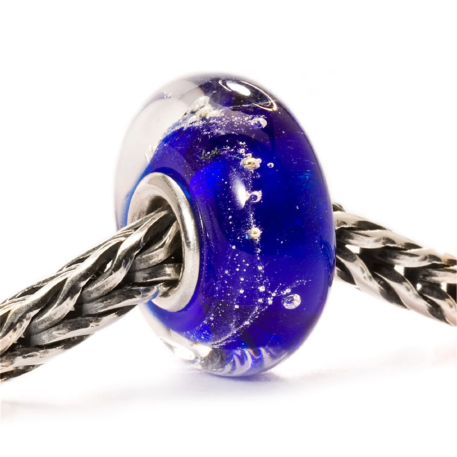 Beads da donna Trollbeads in argento con vetro blu MISURA UNICA
