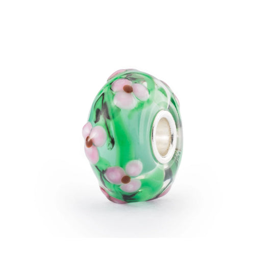 Beads donna Trollbeads argento e vetro roseto incantato MISURA UNICA