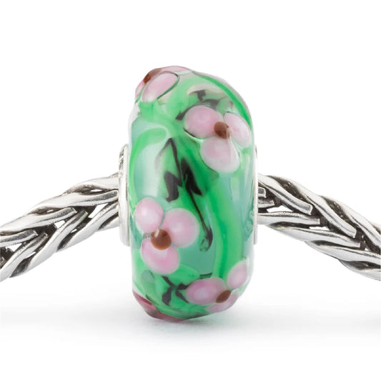 Beads donna Trollbeads argento e vetro roseto incantato MISURA UNICA