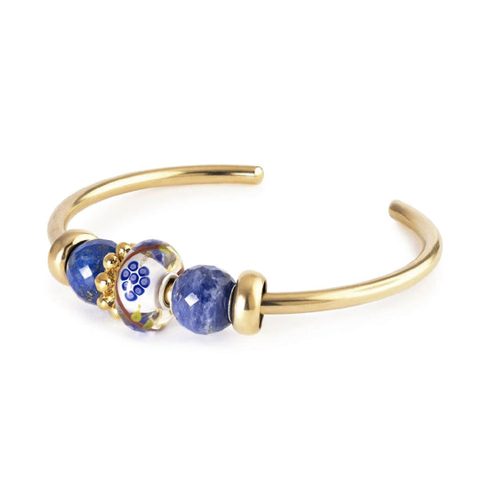 Charm Trollbeads in argento e vetro bianco con uva viola MISURA UNICA