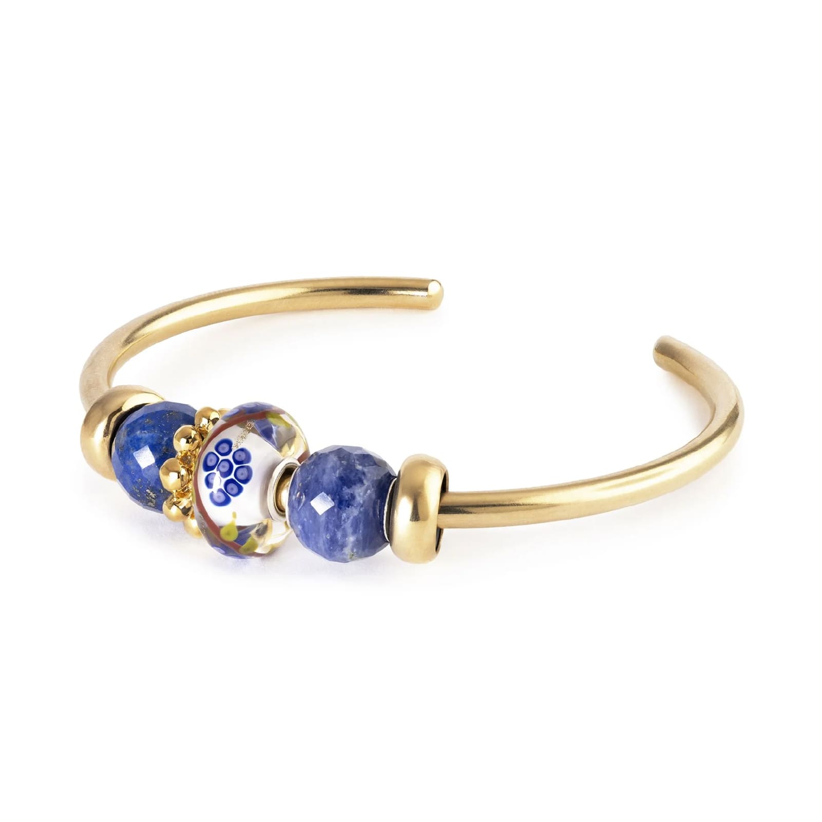 Charm Trollbeads in argento e vetro bianco con uva viola MISURA UNICA