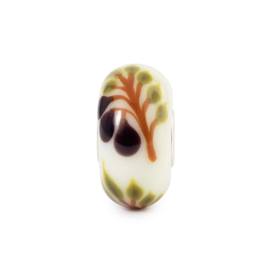 Charm Trollbeads in argento e vetro bianco con fico colorato MISURA UNICA