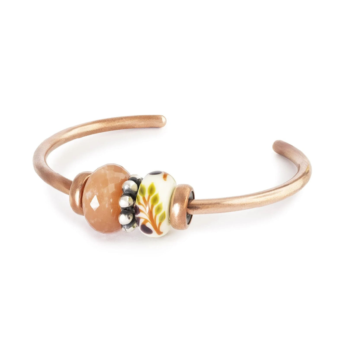 Charm Trollbeads in argento e vetro bianco con fico colorato MISURA UNICA