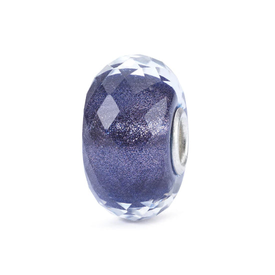 Beads Trollbeads Bagliore della Notte in vetro blu e argento MISURA UNICA