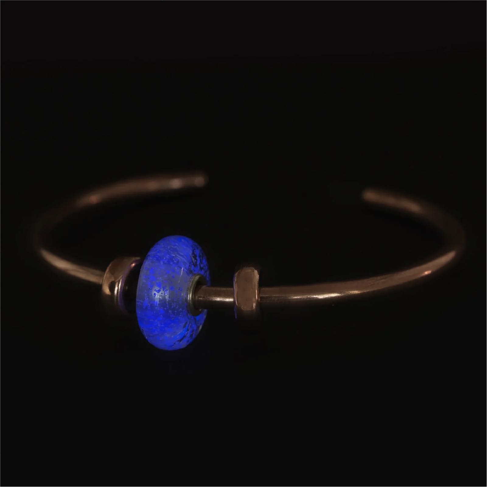 Beads Trollbeads in vetro lilla che si illumina al buio MISURA UNICA