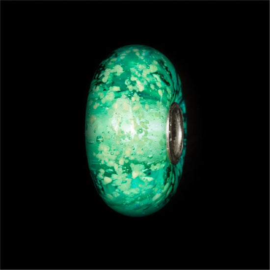 Beads Trollbeads in vetro azzurro che si illumina al buio MISURA UNICA