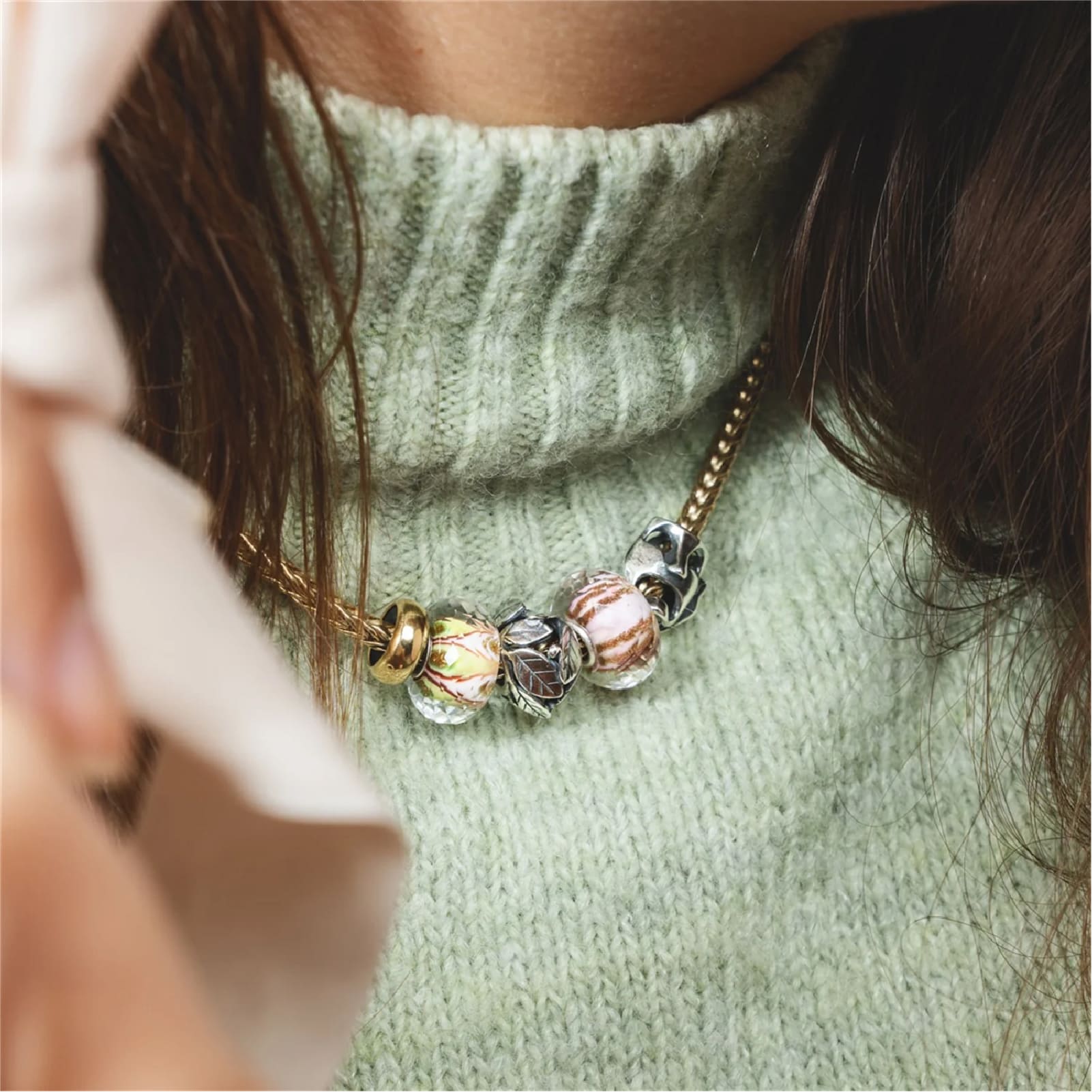 Beads da donna Trollbeads in vetro con sfumature rosa MISURA UNICA