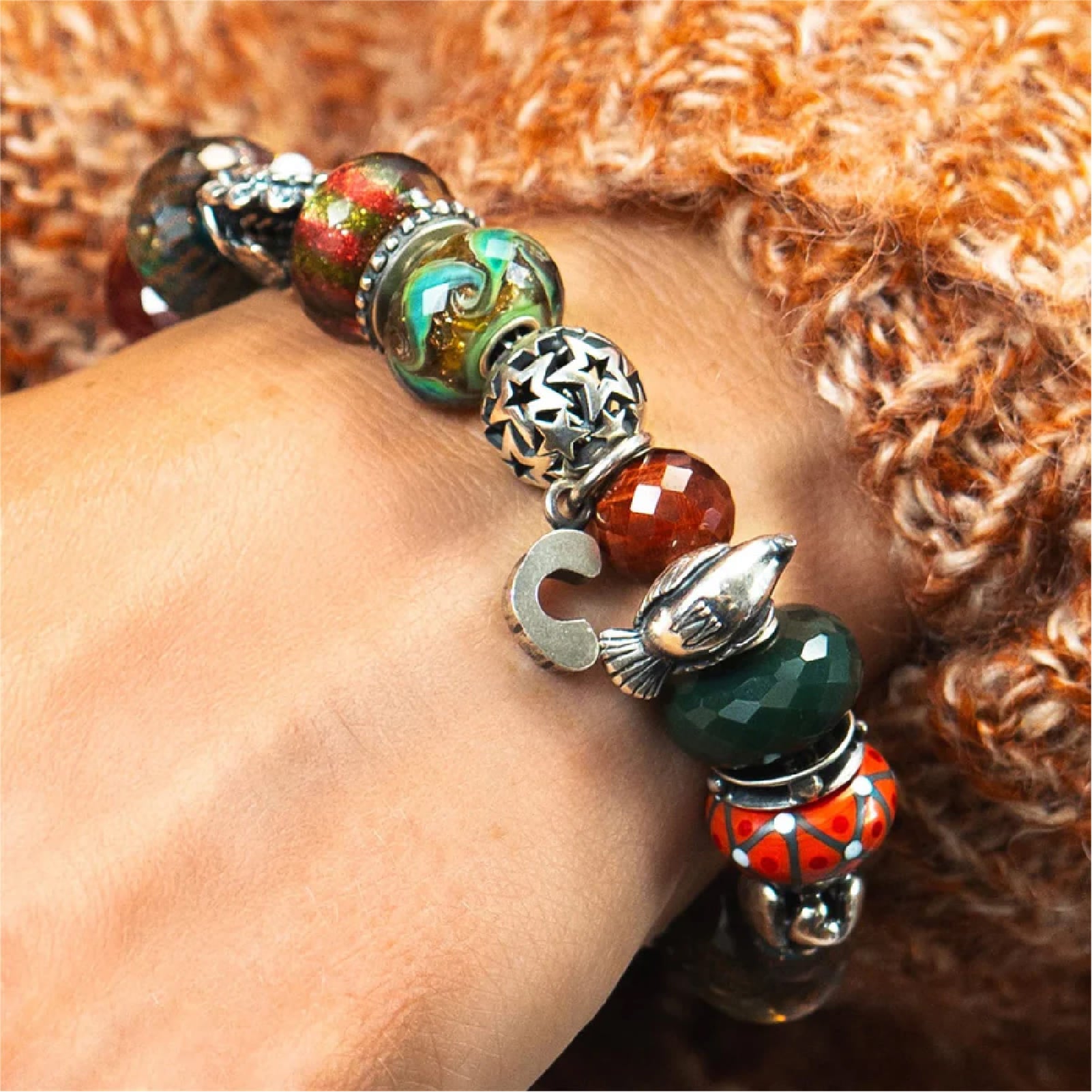 Beads Trollbeads Sogni di Luna in vetro e argento da donna MISURA UNICA