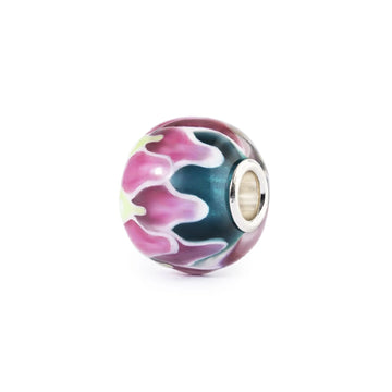 Beads Trollbeads Ninfea d’Amore argento e vetro rosa e verde MISURA UNICA