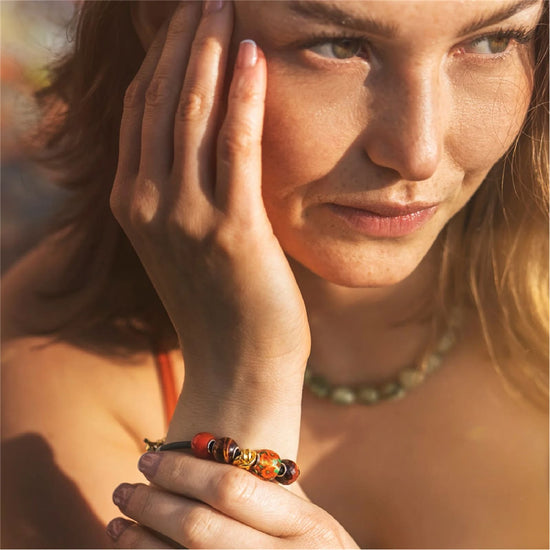 Beads Trollbeads Anima dei Fiori in argento e vetro da donna MISURA UNICA