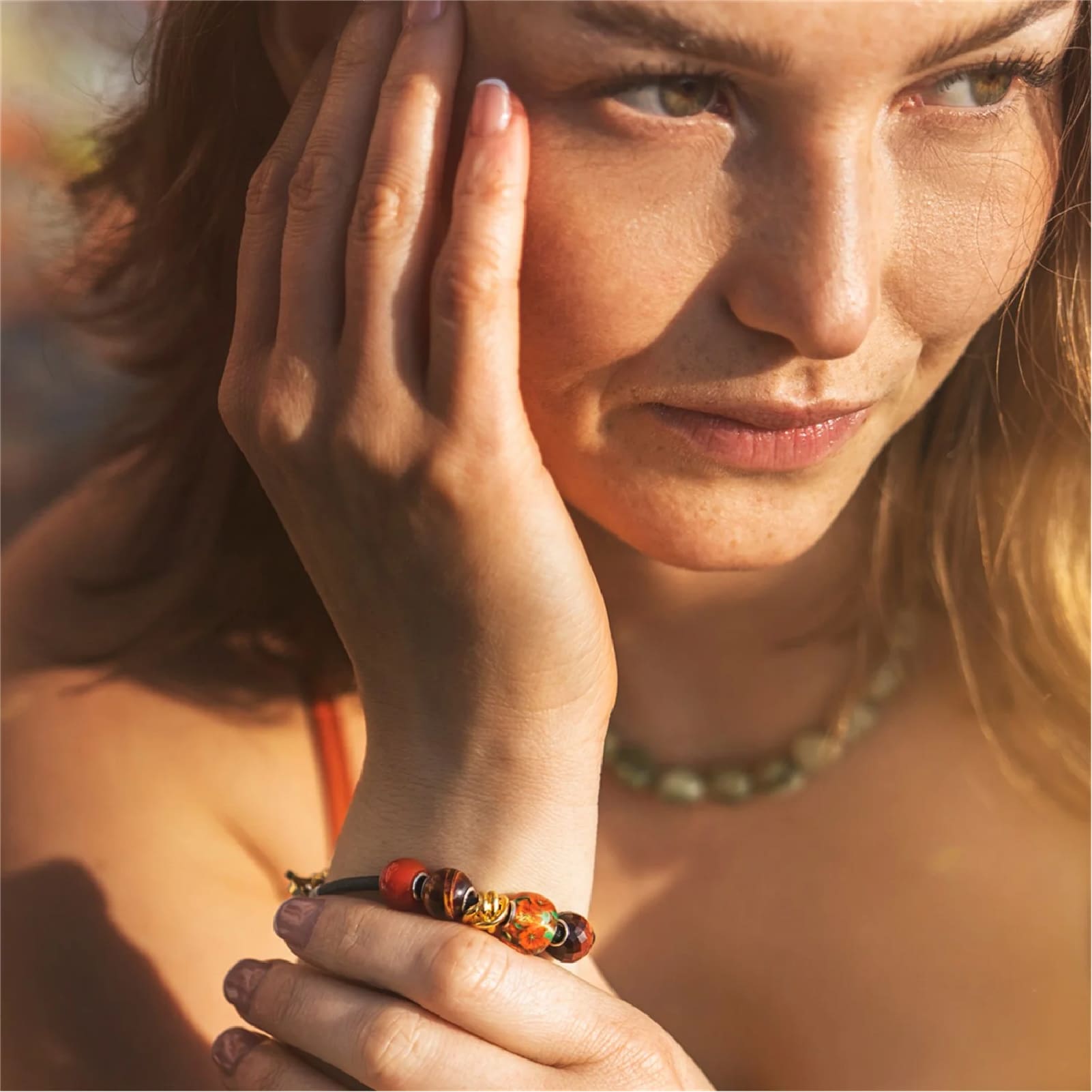 Beads Trollbeads Anima dei Fiori in argento e vetro da donna MISURA UNICA