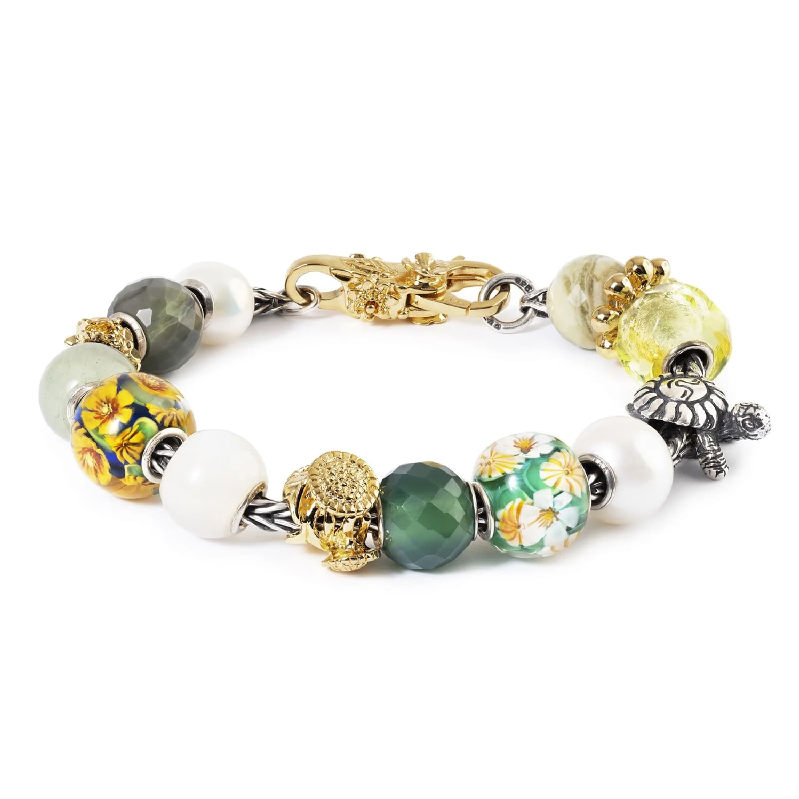 Beads Trollbeads Figli dei Fiori in argento e vetro da donna MISURA UNICA