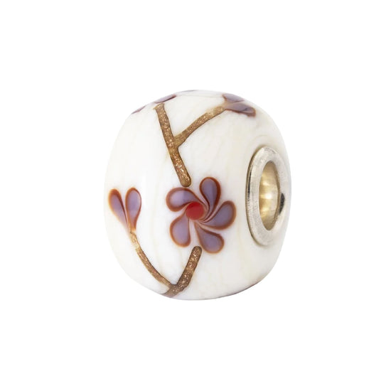 Charm Trollbeads Ritmo d'Estate in argento e vetro con fiori MISURA UNICA