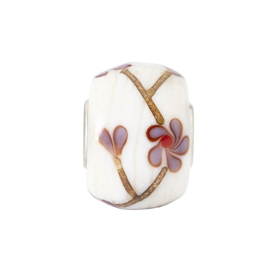Charm Trollbeads Ritmo d'Estate in argento e vetro con fiori MISURA UNICA