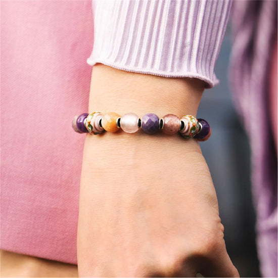 Charm Trollbeads Vacanza in argento e vetro verde e rosa MISURA UNICA