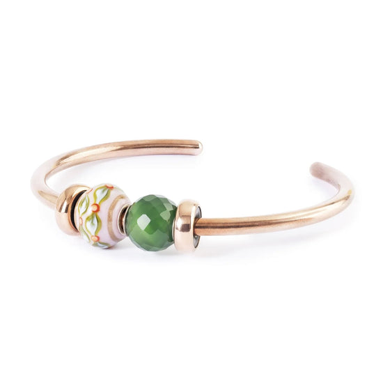 Charm Trollbeads Vacanza in argento e vetro verde e rosa MISURA UNICA
