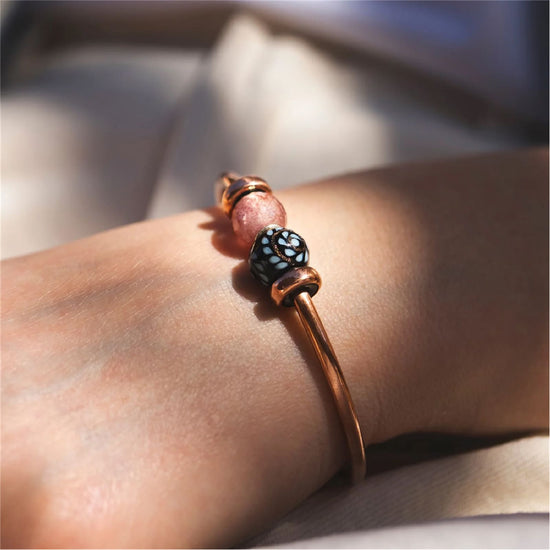 Charm Trollbeads Intuizione in vetro nero e disegno bianco MISURA UNICA