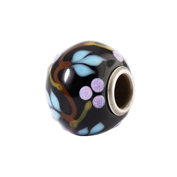 Charm Trollbeads futuro in vetro nero e disegno multicolor MISURA UNICA