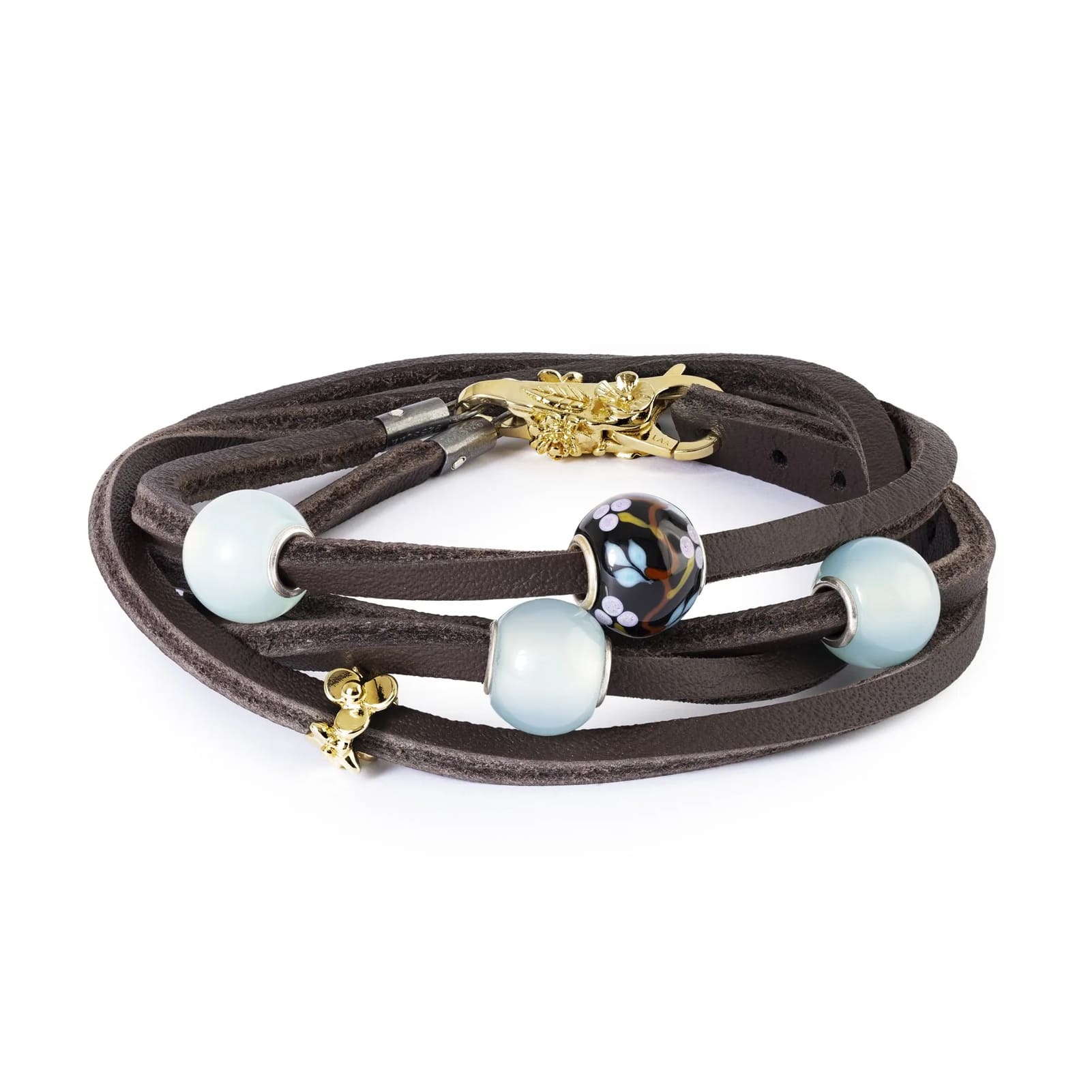 Charm Trollbeads futuro in vetro nero e disegno multicolor MISURA UNICA