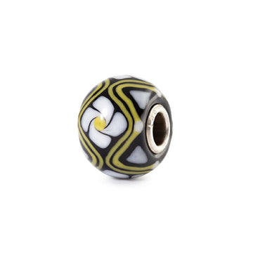 Charm Trollbeads Erbe Officinali in argento e vetro nero MISURA UNICA