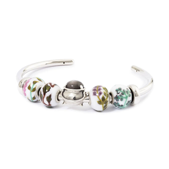 Charm Trollbeads Origano Selvatico in argento e vetro MISURA UNICA