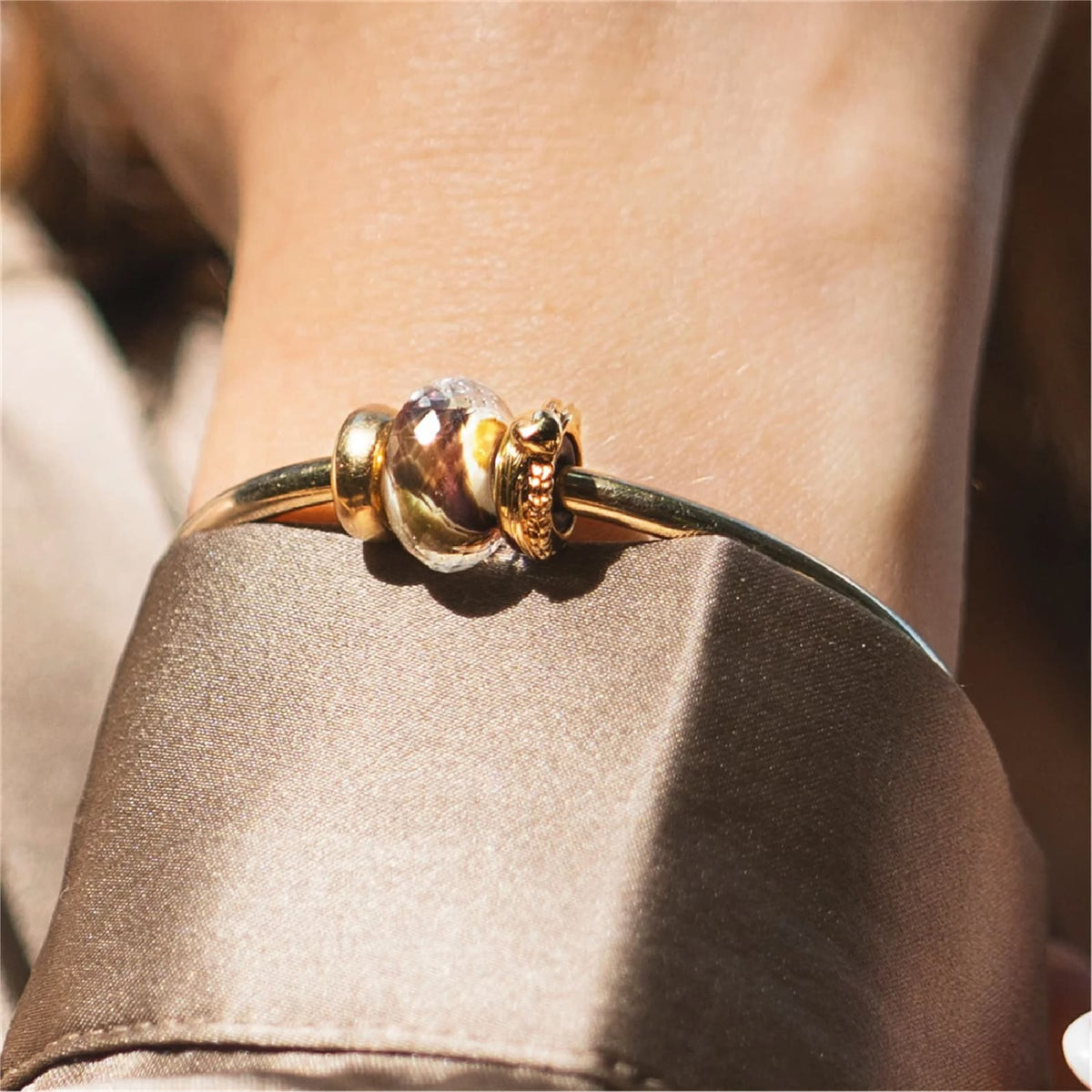Charm Trollbeads Armonia Silenziosa in argento e vetro MISURA UNICA