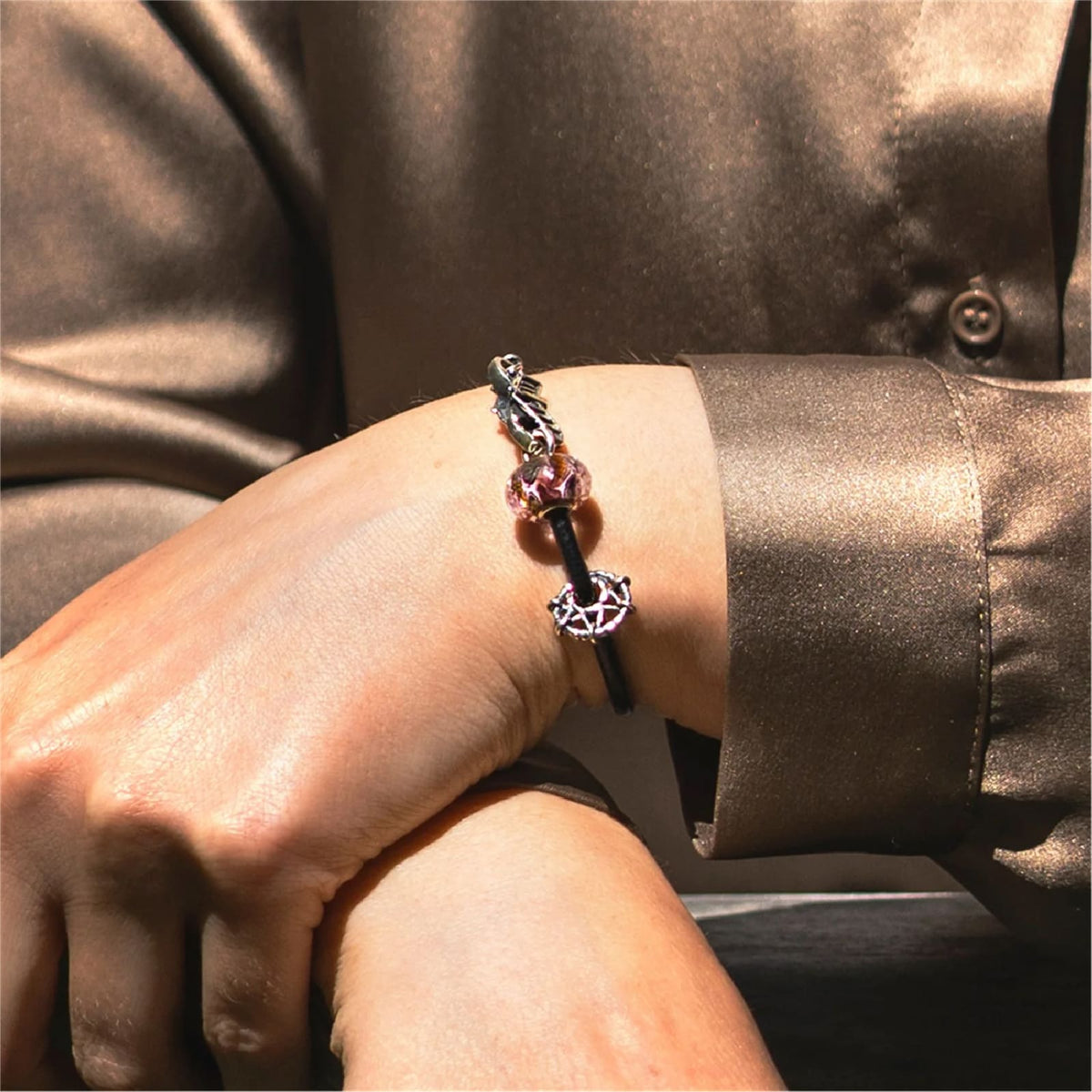 Charm Trollbeads Calore Avvolgente in argento e vetro MISURA UNICA