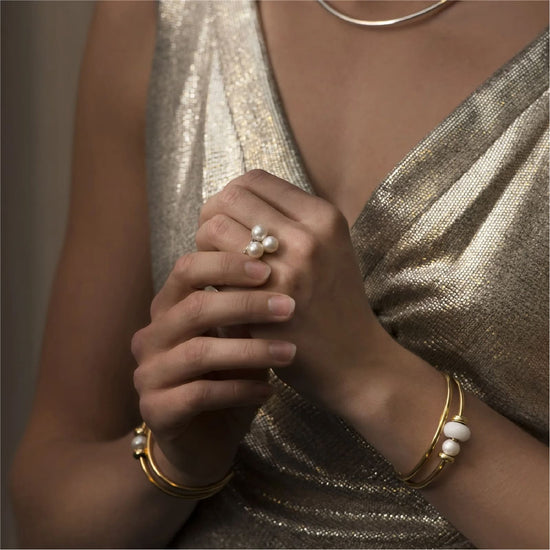 Bracciale bangle Trollbeads argento con placcatura dorata S