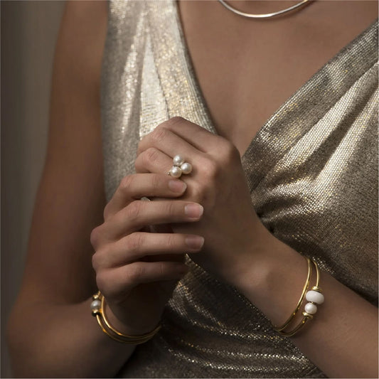 Bracciale bangle Trollbeads argento con placcatura dorata S