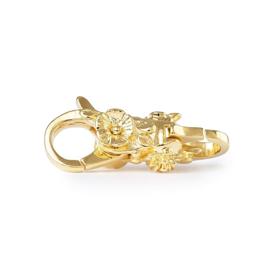 Chiusura moschettone Trollbeads placcati oro 18k con petali MISURA UNICA
