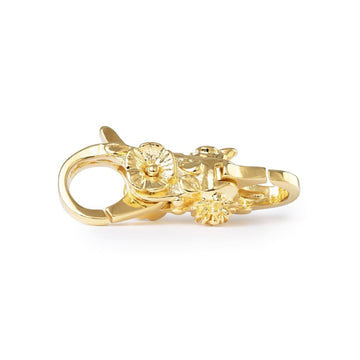 Chiusura moschettone Trollbeads placcati oro 18k con petali MISURA UNICA