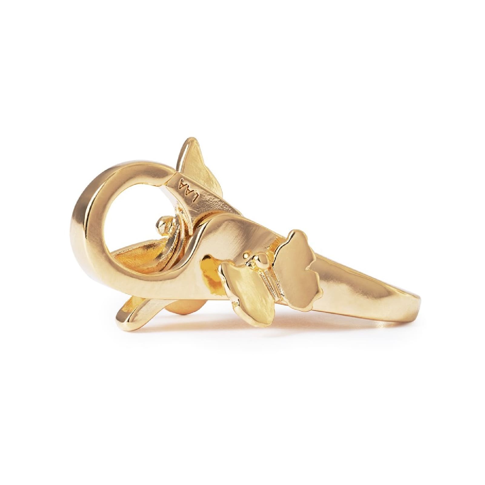 Chiusura moschettone Trollbeads placcati oro 18kt con farfalla MISURA UNICA