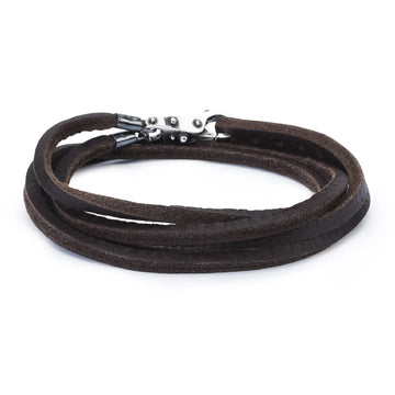 Bracciale multifilo Trollbeads realizzato in cuoio marrone 36 cm