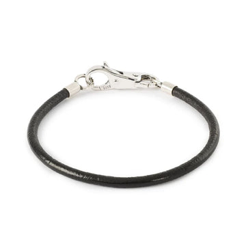 Bracciale Trollbeads realizzato in pelle nera e argento 925 18 cm