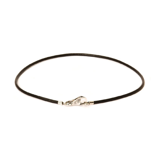 Collana girocollo 42 cm Trollbeads realizzato in cuoio nero MISURA UNICA