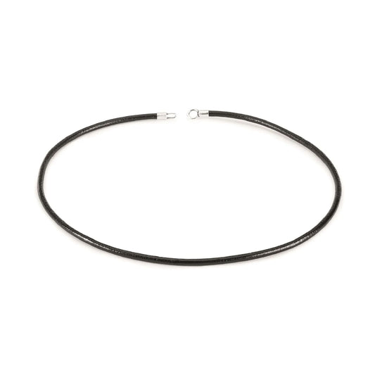 Collana girocollo 42 cm Trollbeads realizzato in cuoio nero MISURA UNICA