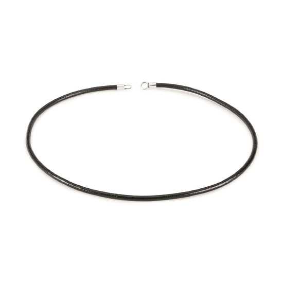 Collana girocollo 50 cm Trollbeads realizzato in cuoio nero MISURA UNICA