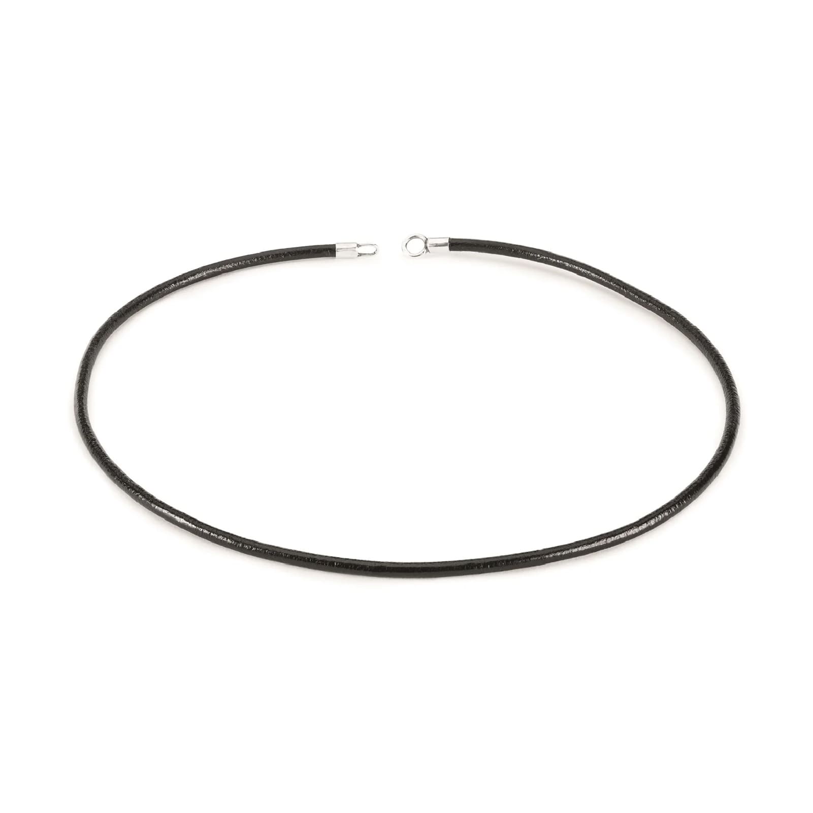 Collana girocollo 50 cm Trollbeads realizzato in cuoio nero MISURA UNICA