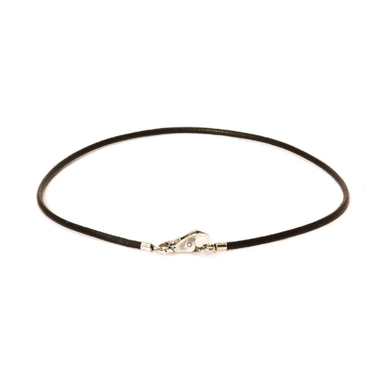 Collana girocollo 45 cm Trollbeads realizzato in cuoio nero MISURA UNICA