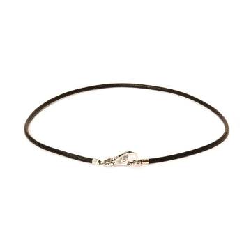 Collana girocollo 45 cm Trollbeads realizzato in cuoio nero MISURA UNICA