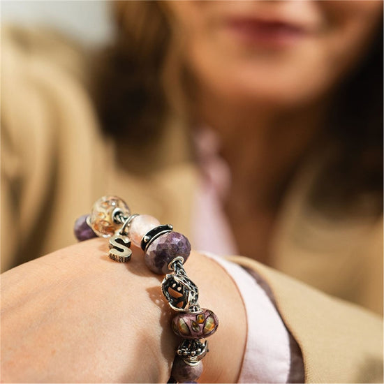 Beads Trollbeads Giada Viola in vetro rotondo sfaccettato MISURA UNICA