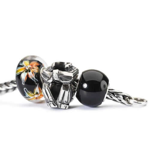Beads da donna Trollbeads con pietra onice nero rotondo MISURA UNICA