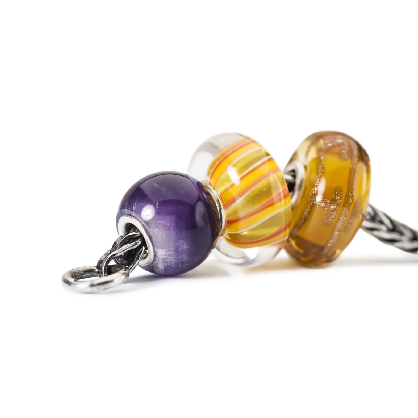 Beads da donna Trollbeads con pietra ametista rotonda MISURA UNICA