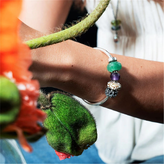 Beads da donna Trollbeads con pietra ametista rotonda MISURA UNICA