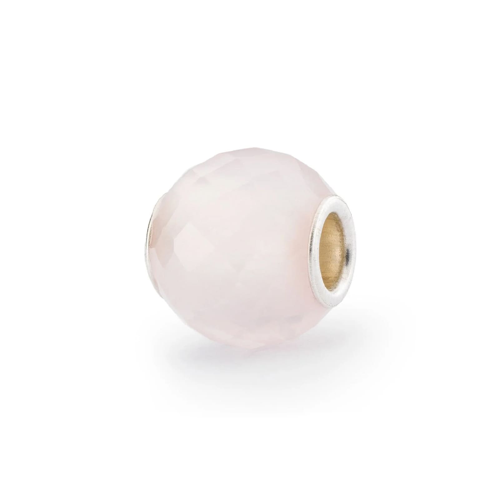 Beads Trollbeads con quarzo rosa rotondo sfaccettato MISURA UNICA