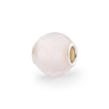 Beads Trollbeads con quarzo rosa rotondo sfaccettato MISURA UNICA