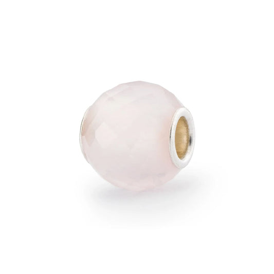 Beads Trollbeads con quarzo rosa rotondo sfaccettato MISURA UNICA