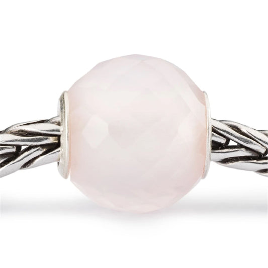 Beads Trollbeads con quarzo rosa rotondo sfaccettato MISURA UNICA